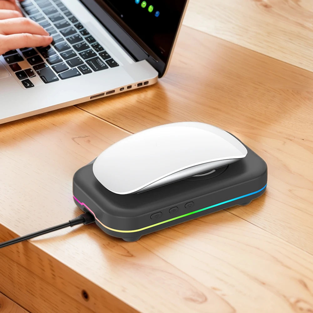 Undetectable Mouse Mover Jiggler 4 Modes Automatic Mouse Wiggler with Adjustable Interval Timer ON/Off Switch RGB Lights