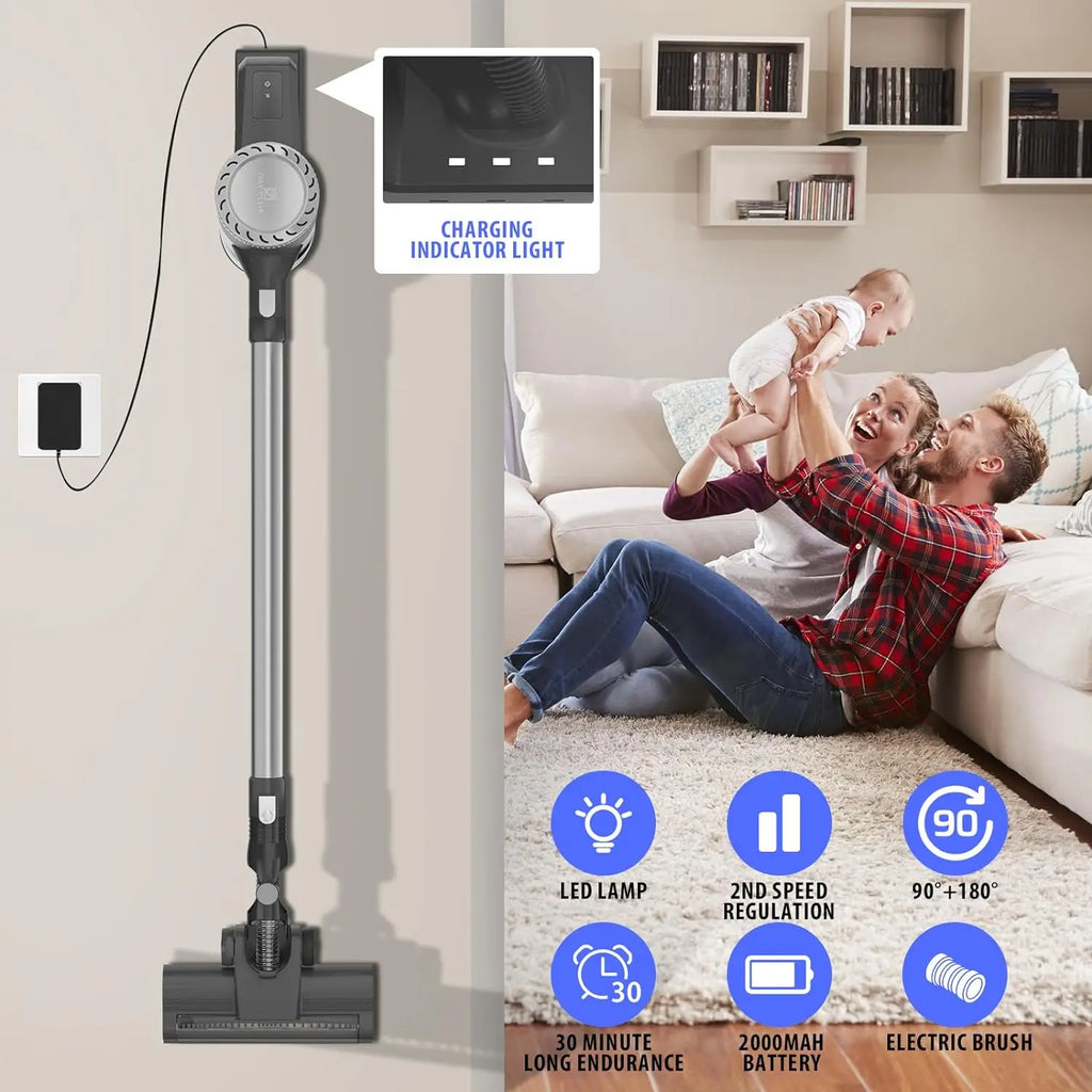 Pet Friendly-Cordless Vacuum Cleaners,6-in-1 Stick Vacuum Up to 40 Mins Runtime,30Kpa for Home/Carpet/Hardwood Floor/Pet Hair