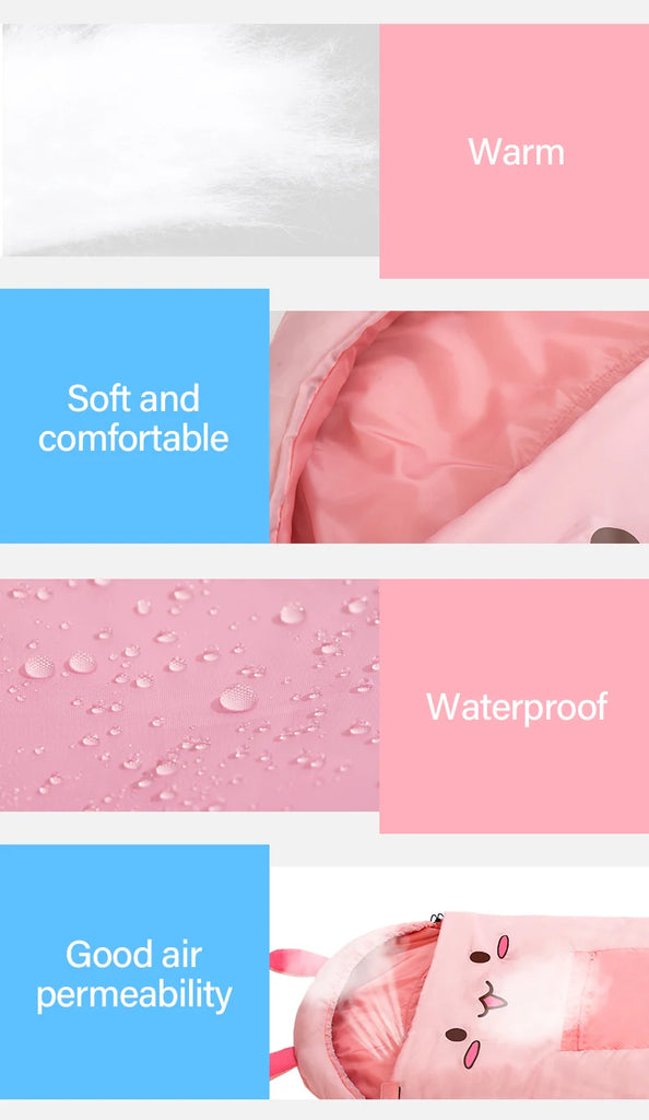 BSWolf Children Cartoon Blanket Camping Sleeping Bag for Children Birthday Gifts Thick 1PC Bedspread On The Bed Animals Sleep