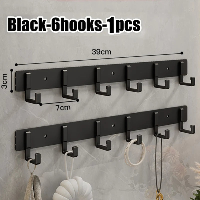 Punch-free wall-mounted living room clothes hanger load-bearing hook towel bathroom wall strong adhesive hanger