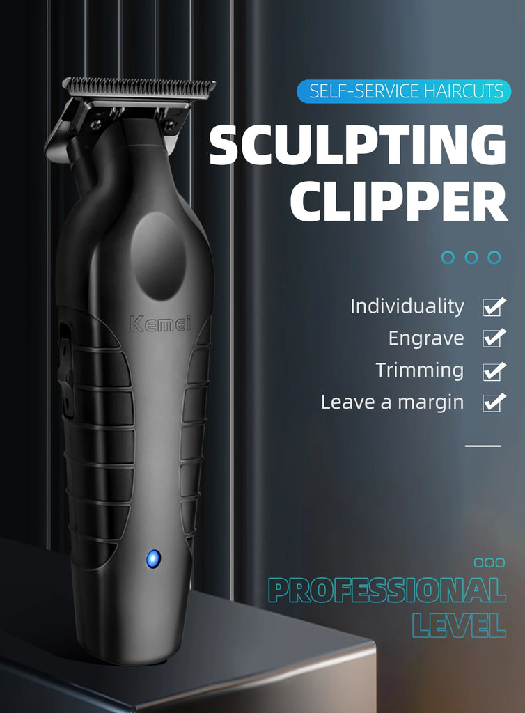 Kemei KM2299 Professional Hair Clipper 0mm Zero Gapped Carving Clipper Men's Cordless Hair Trimmer Electric Hair Cutting Machine