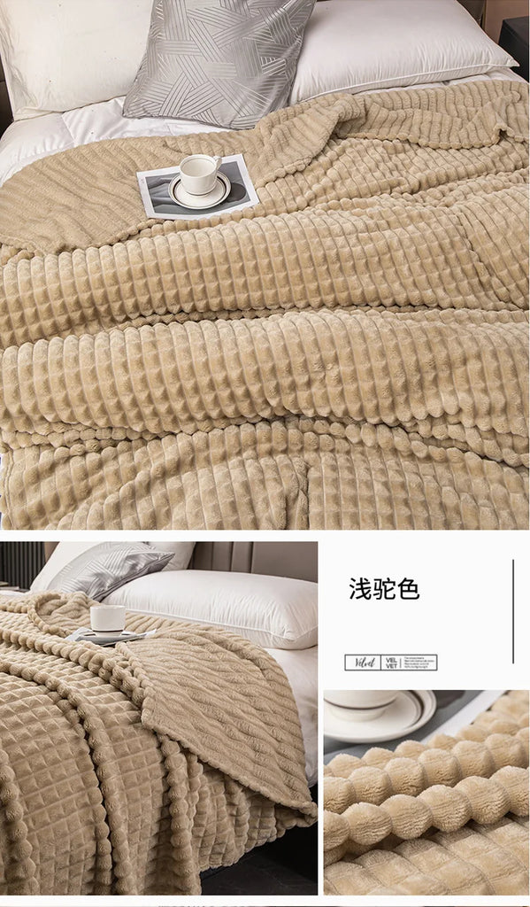 New Winter Blanket Home Warm Office Lunch Break Blanket Sofa Cover Bedspread Travel Blanket  Thick Warm Bedsheet Shawl Alanket