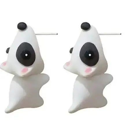 2pcs/1pair Animal Cartoon Stud Earring For Women Cute Dinosaur Little Dog Whale Clay Bite Ear Jewelry Funny Gifts Fashion