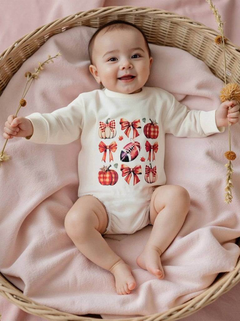 Infant Unisex Hoodies Rompers Thanksgiving Outfits Turkey Print Long Sleeve Autumn Bodysuits Jumpsuits for Newborns