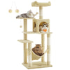 Feandrea Cat Tree, 56.3-Inch Cat Tower for Indoor Cats, Multi-Level Cat Condo with 4 Scratching Posts, 2 Perches, Hammock, Cave