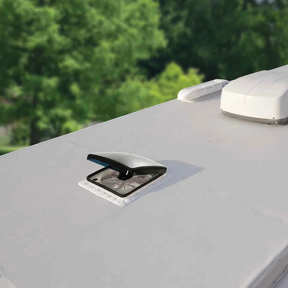Caravan Roof Vent Fan for RV Light-transmitting Window Motorhome Air Ventilation Automatic Exhaust Fan with LED Light 12V