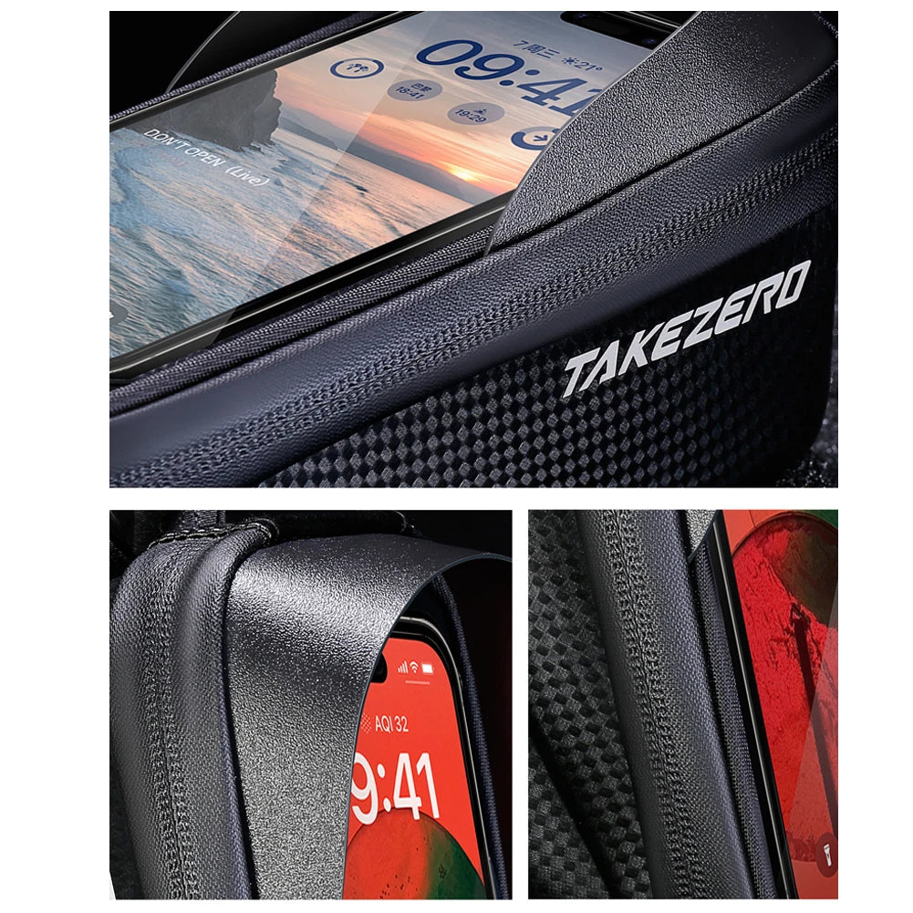 Touch Screen Bicycle Frame Top Tube Bag Light Barrier Waterproof Bike Pouch Phone Case Hard Shell Case Cycling Accessories