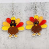 Thanksgiving Turkey Acrylic Earrings Fashion Glasses Turkey Asymmetric Drop Earrings for Women Thanksgiving  Jewelry Gifts