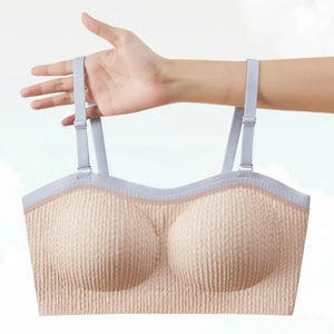 Lingerie Adjustable Wireless Bra Close-fitting Elastic Traceless Brassiere for Women Anti-sagging Gathered Breasts