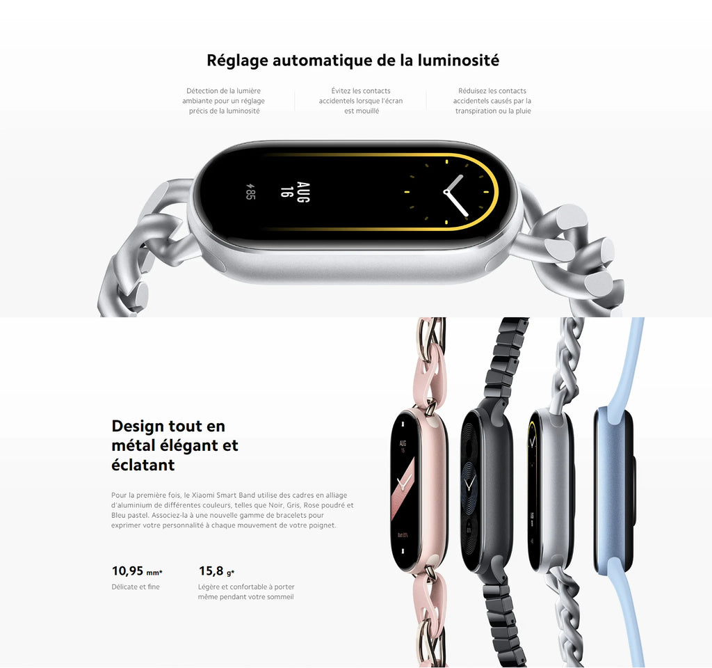 Xiaomi France | Xiaomi Smart Band 9, very endable up to 21 days of battery life, large screen AMOLED "1,62 nits