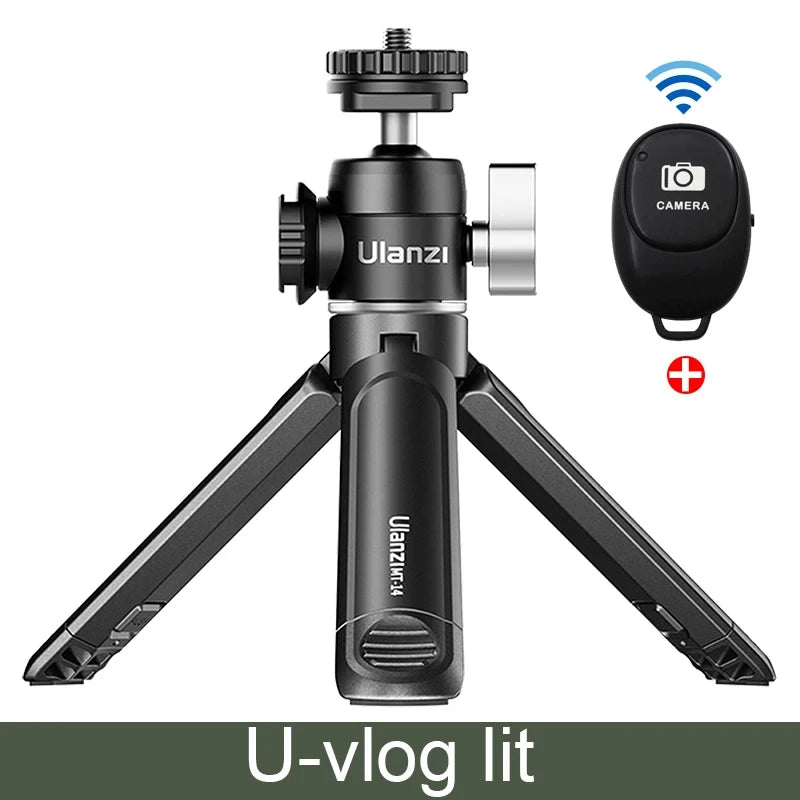 Ulanzi U-Vlog lite Mini Tripod with 360° Ball Head & Cold Shoe Selfie Stick Tabletop Tripod for Camera iPhone Android Phone DSLR