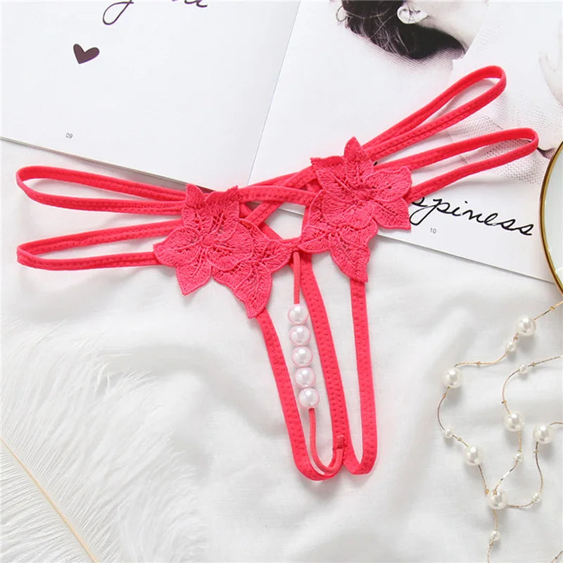 Sexy Ladies Lace G String Underwear Women Embroidery Low waist Thongs Hollow G-String Panties Women Intimates Underpants Female