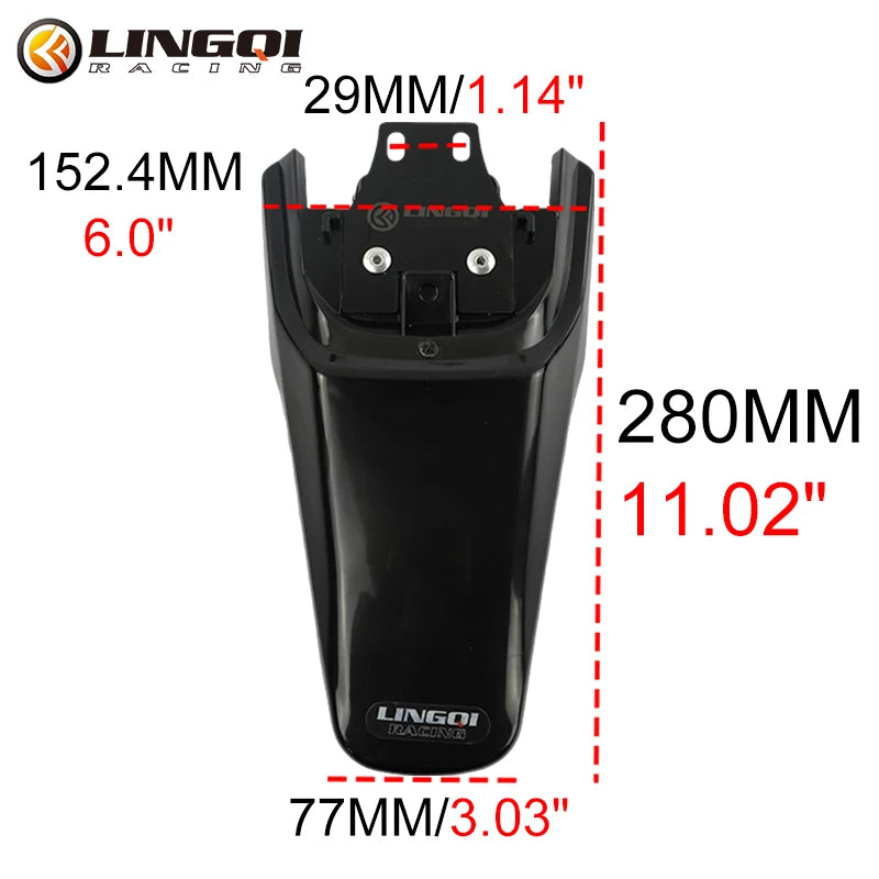 LINGQI RACING  Motorcycle Rear Fender Plastic Tail Mudguard Wheel Splash Guard For Light Bee Modified