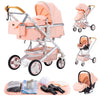 Luxury Baby Stroller 3 in1 Portable Travel Baby Carriage Fold Pram High Landscape Aluminum Frame Newborn Infant Stroller