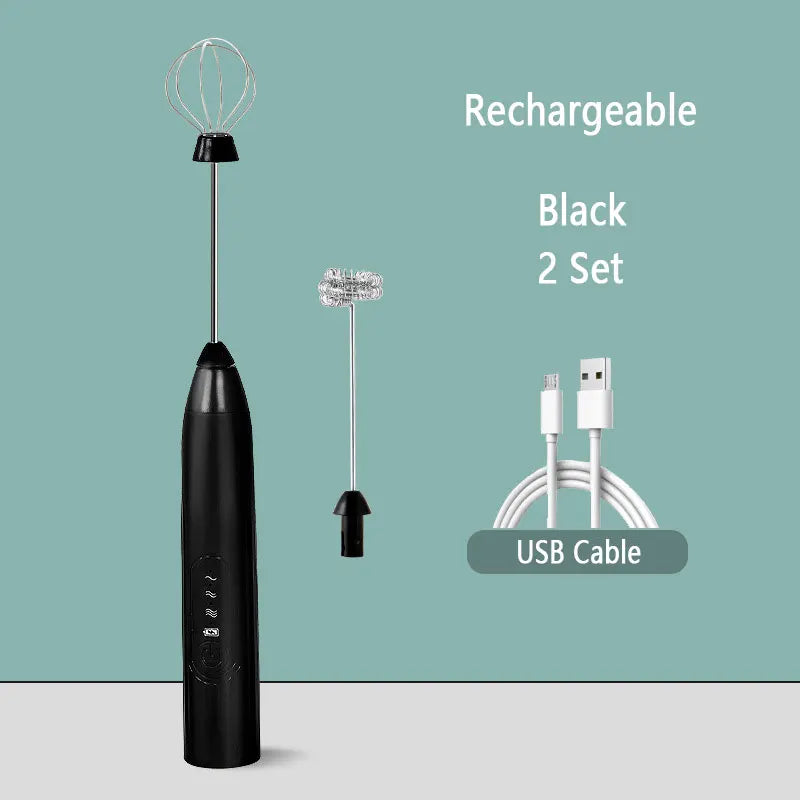 Portable Rechargeable Electric Milk Frother Foam Maker Handheld Foamer High Speeds Drink Mixer Coffee Frothing Wand whisk