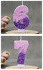 0 1 2 3 4 5 6 7 8 9 Birthday Candle 1 Years Purple Flower Birthday Candles for Cake Purple Children's Birthday Candle Decoration