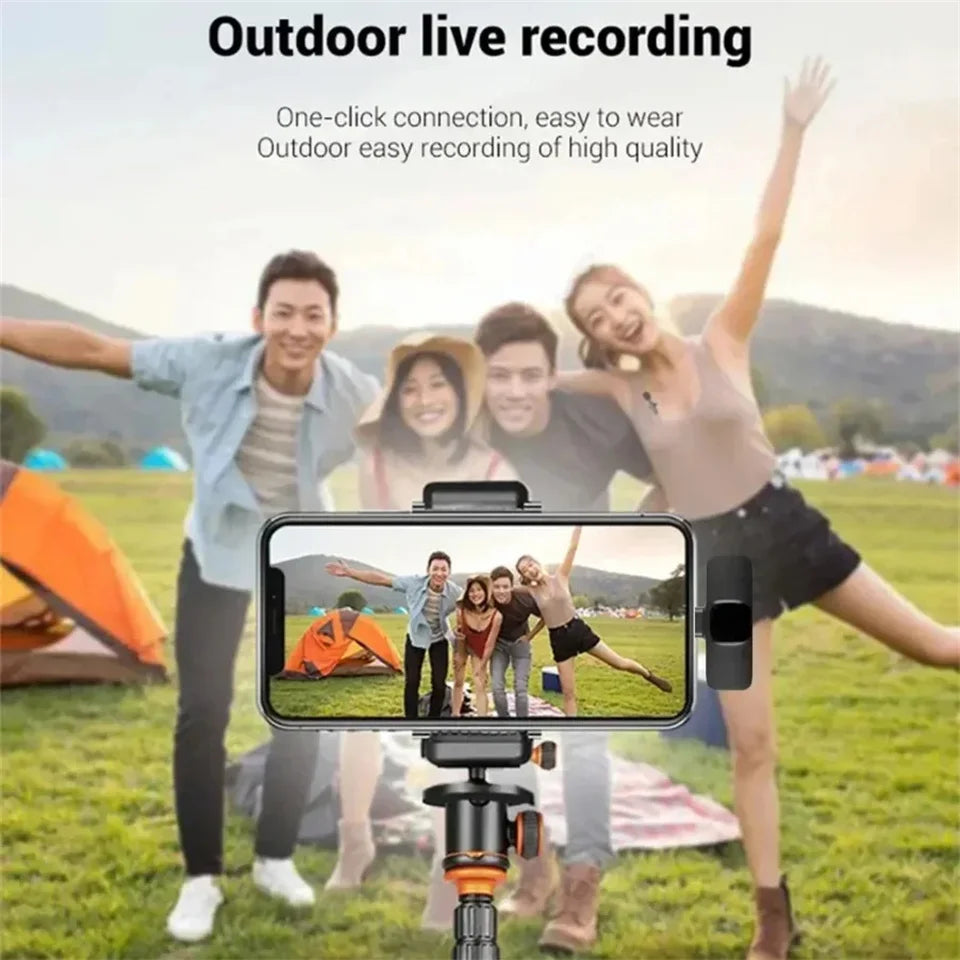 New Professional Wireless Lavalier Microphone for iPhone iPad Laptop Android Live Gaming Video Recording Interview Business Mic
