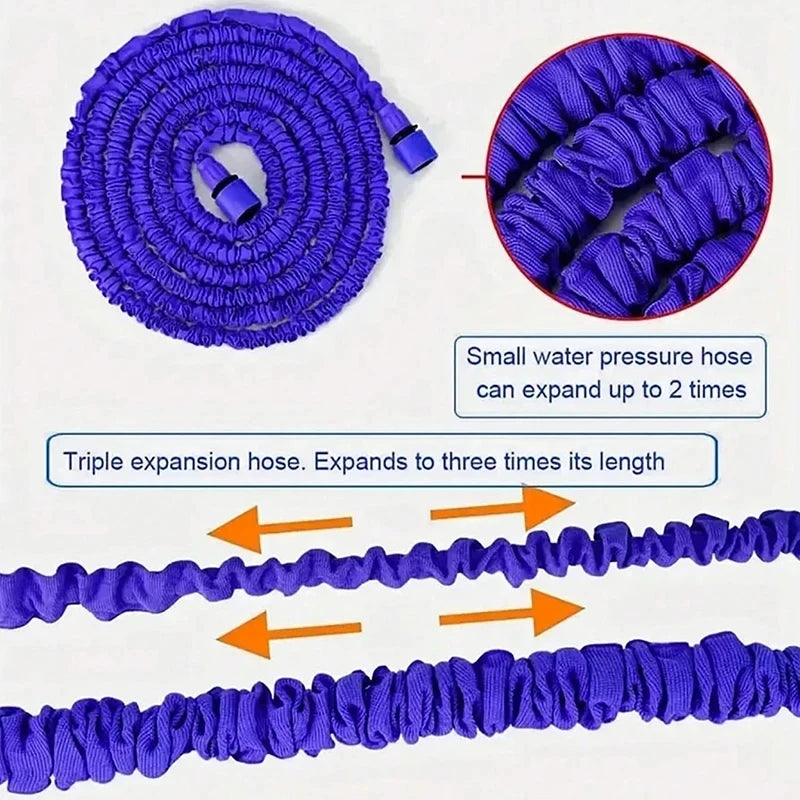 7Water Spraying Functions, Expandable Magic Hose, High-Pressure Car Wash, Water Gun Home Garden Watering Hose pet cat dog shower