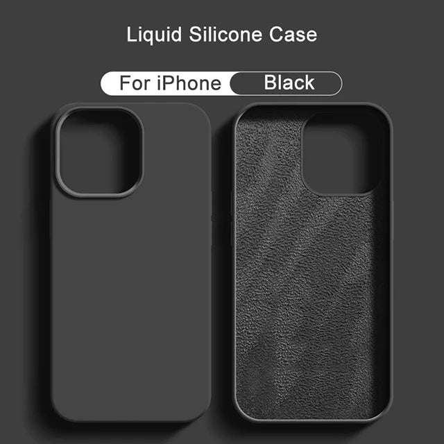 Original Liquid Silicone Phone Case For APPLE iPhone 11 13 12 14 15 Pro Max Cases For iPhone 15 Plus Shockproof Protective Cover