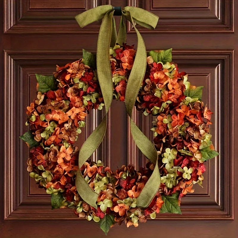 Thanksgiving Wreath Artificial Flower Decoration Idyllic Wall Hanging Fall Decorations Front Door Indoor Outdoor Harvest Autumn