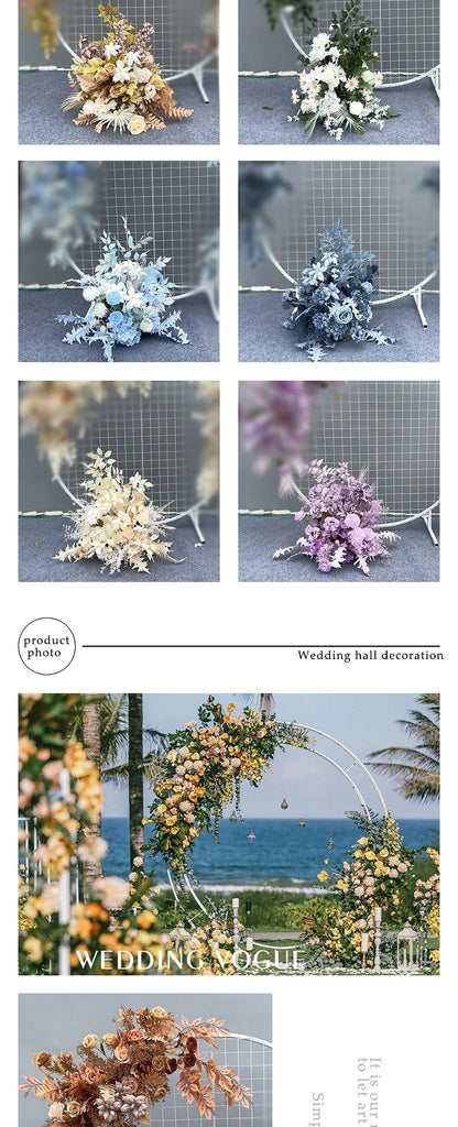 Wedding flower arrangement simulation silk flower round pavilion wedding flower flower