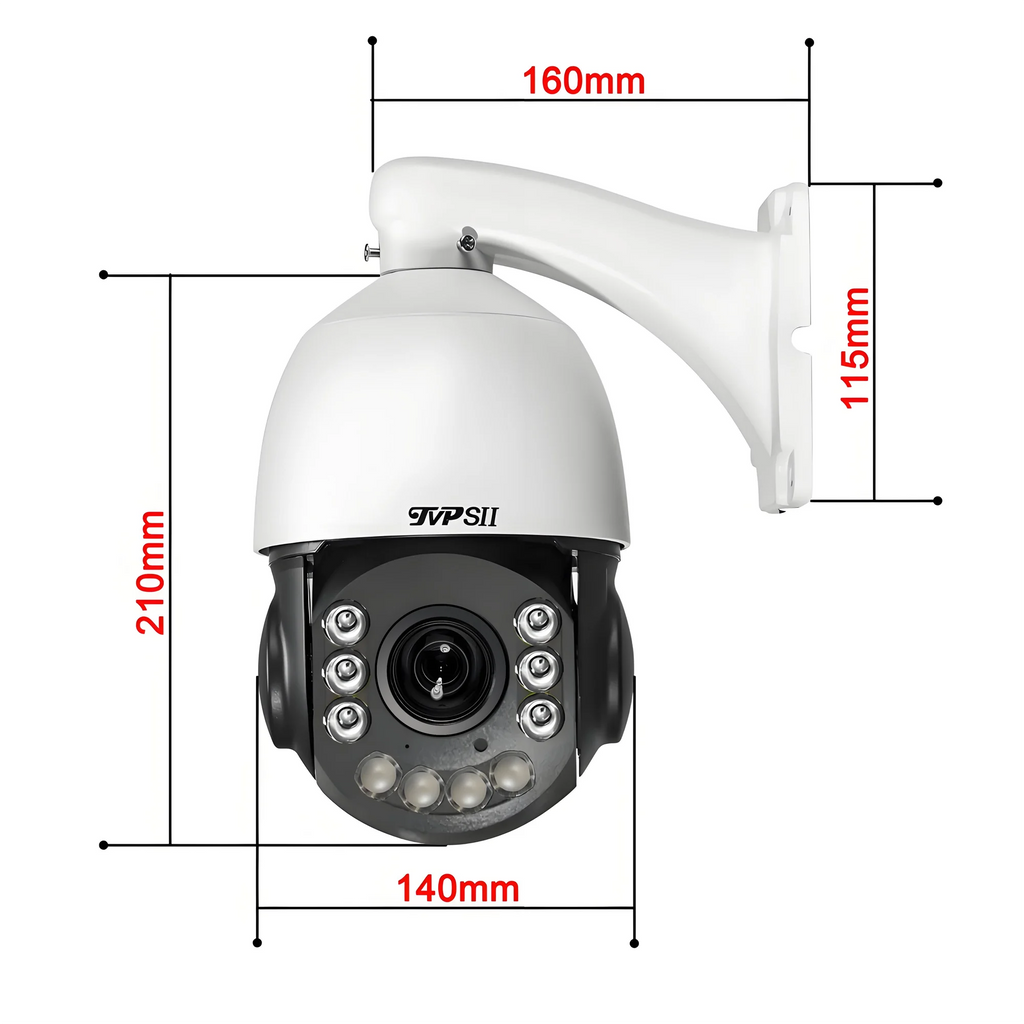 Laser Infrared Metal Auto Tracking Cruise 8MP 4K 54X Optical Zoom 360° Audio ONVIF POE PTZ Speed Dome Surveillance IP Camera