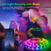Smart RGB 5050 LED Wall Strip Lights Bluetooth Music Sync APP Remote Flexible Ribbon for TV Backlight Bedroom Home Party Decor