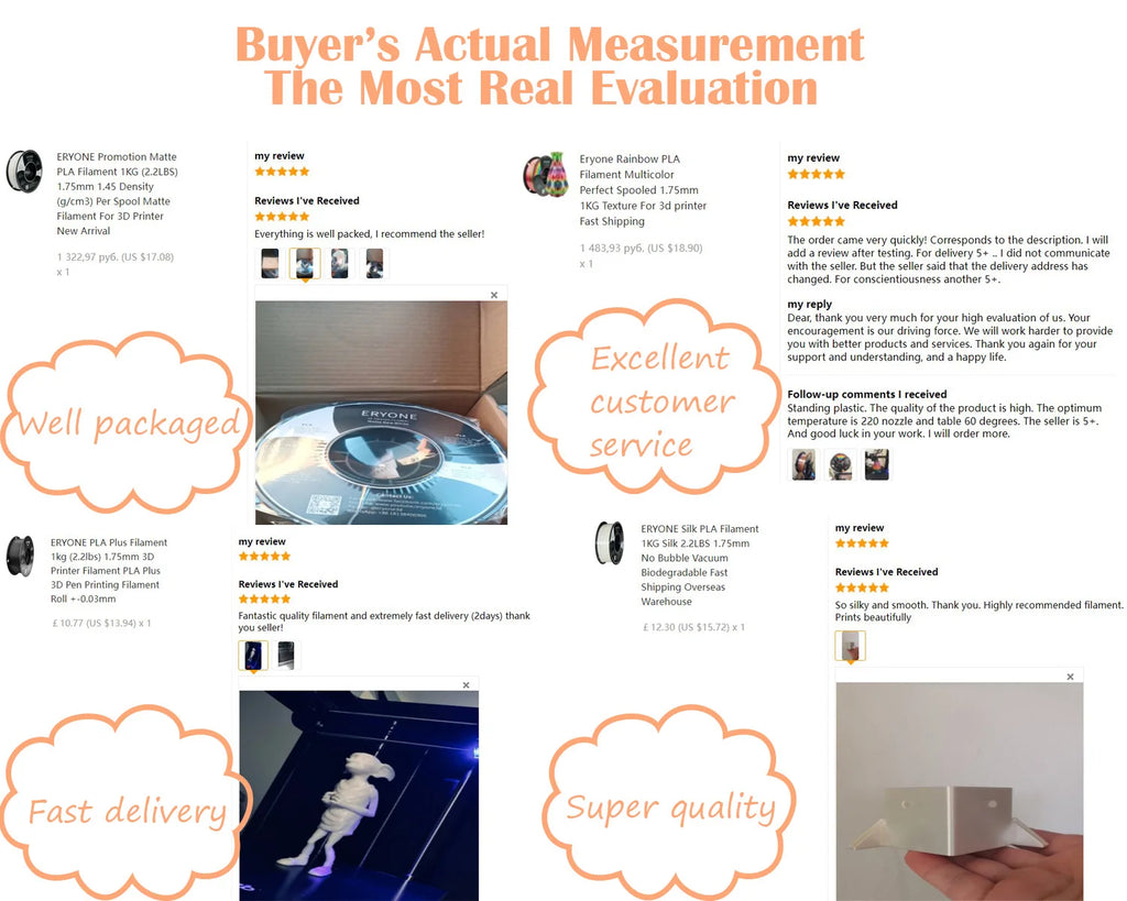 ERYONE Hyper Speed Matte PLA Filament 1KG 1.75mm ±0.03mm High Quality No Bubble Filament Neat Winding For 3D Printer New Arrival