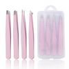 Tweezers Set 4piece Professional Stainless Steel Tweezers Precision Tweezers for Eyelash Extension Eyebrows Facial Blackhead