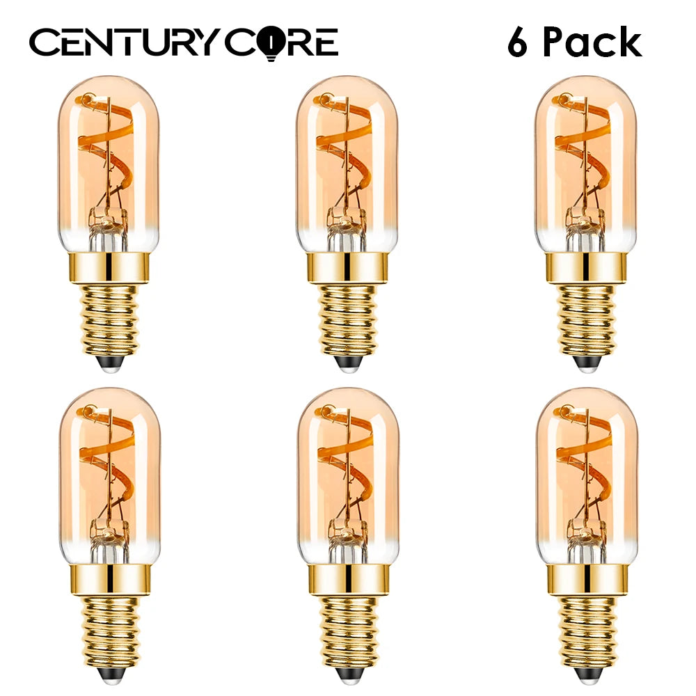 Dimmable T22 E14 Led Bulb 220V 1.5W Edison Spiral Filament Lamp Warm White Salt Lamps Retro Night Lights Mini Tube Light Decor