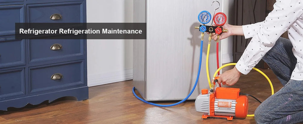 SucceBuy 3.5CFM 4CFM Single Stage Rotary Vane HVAC Air AC Vacuum Pump & A/C Refrigerant Kit Manifold Gauge Set Air Conditioning