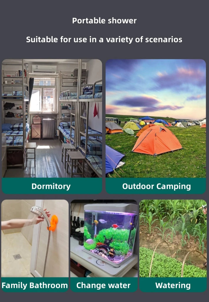 Portable Mobile Simple Shower Household Shower Equipment Outdoor Camping Bathing Electric Water Pump Pure Copper Brushless Motor