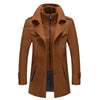Men's autumn and winter business woolen coat fashion double collar cold jacket thick coat windproof