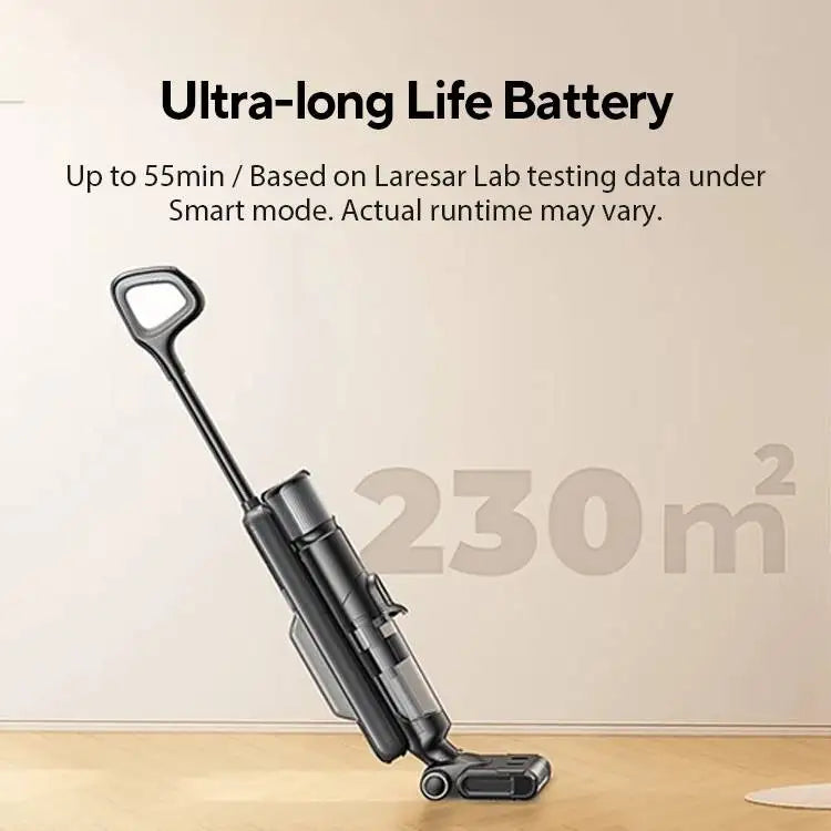 Laresar M3 Cordless Wet Dry Vacuum Cleaner Mop, Edge Cleaning 55min Auto Suction Floor Washer Self-Cleaning Smart Home Appliance
