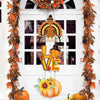 Happy Thanksgiving Day Door Banner Autumn Vine Wreath Dwarf Doll Ornament Gnomes Decorations for Home Tiered Tray Tabletop Decor