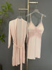 Sexy Female Nighty&Robe Set Lingerie Spring Summer Bathrobe Nightgown Two Piece Set Loose Silk Satin Home Dress Lounge Wear