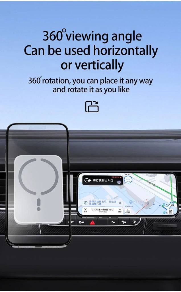 30W Magnetic Wireless Car Charger Air Vent Clip Phone Holder For Magsafe iPhone 16 15 14 13 12 Pro Max Fast Car Charging Stand