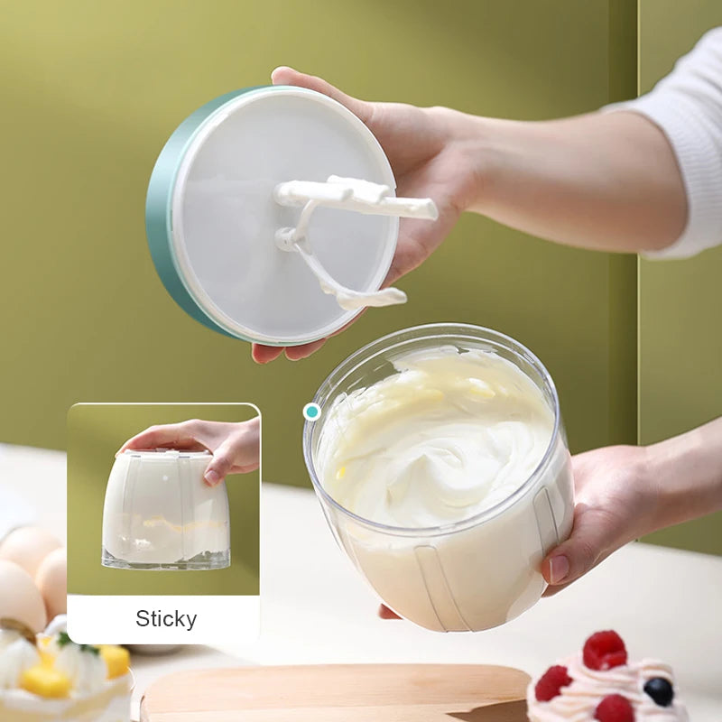 Household Automatic Whisk Electric Milk Frother Whipped Cream Mixer USB Rechargeable Food Blender Whisk Wireless Stand Mixer