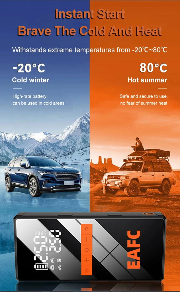 2 in 1 Car Jump Starter with Air Compressor Car Battery Emergency Boosters 1200A 12V Power Bank Portable Starting Device