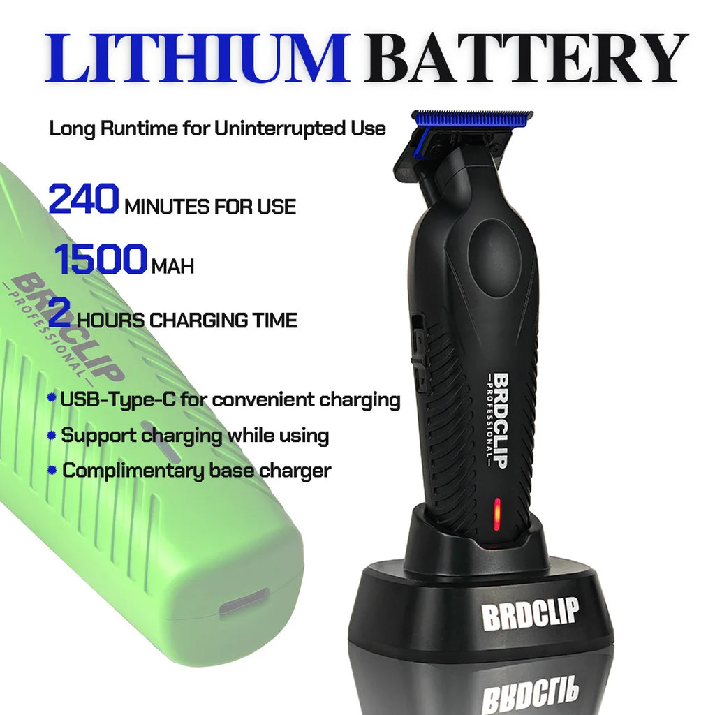 BRDCLIP BRD9615 9000PRM Professional Men's Hair Trimmer Barber Finish Electric Clipper DLC Blue Blade Hair Cutting Machine