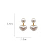 Imitation Pearl Earrings For Women Heart Round Stud Earrings Elegant Love Ear Stud Party Wedding Jewelry Valantine Day Gifts