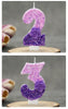 0 1 2 3 4 5 6 7 8 9 Birthday Candle 1 Years Purple Flower Birthday Candles for Cake Purple Children's Birthday Candle Decoration