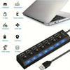 4/7 Ports LED High Speed USB 2.0 Hub 5Gbps Multi Ports USB Power Adapter Expander USB Splitter With Switch For Laptop Computer