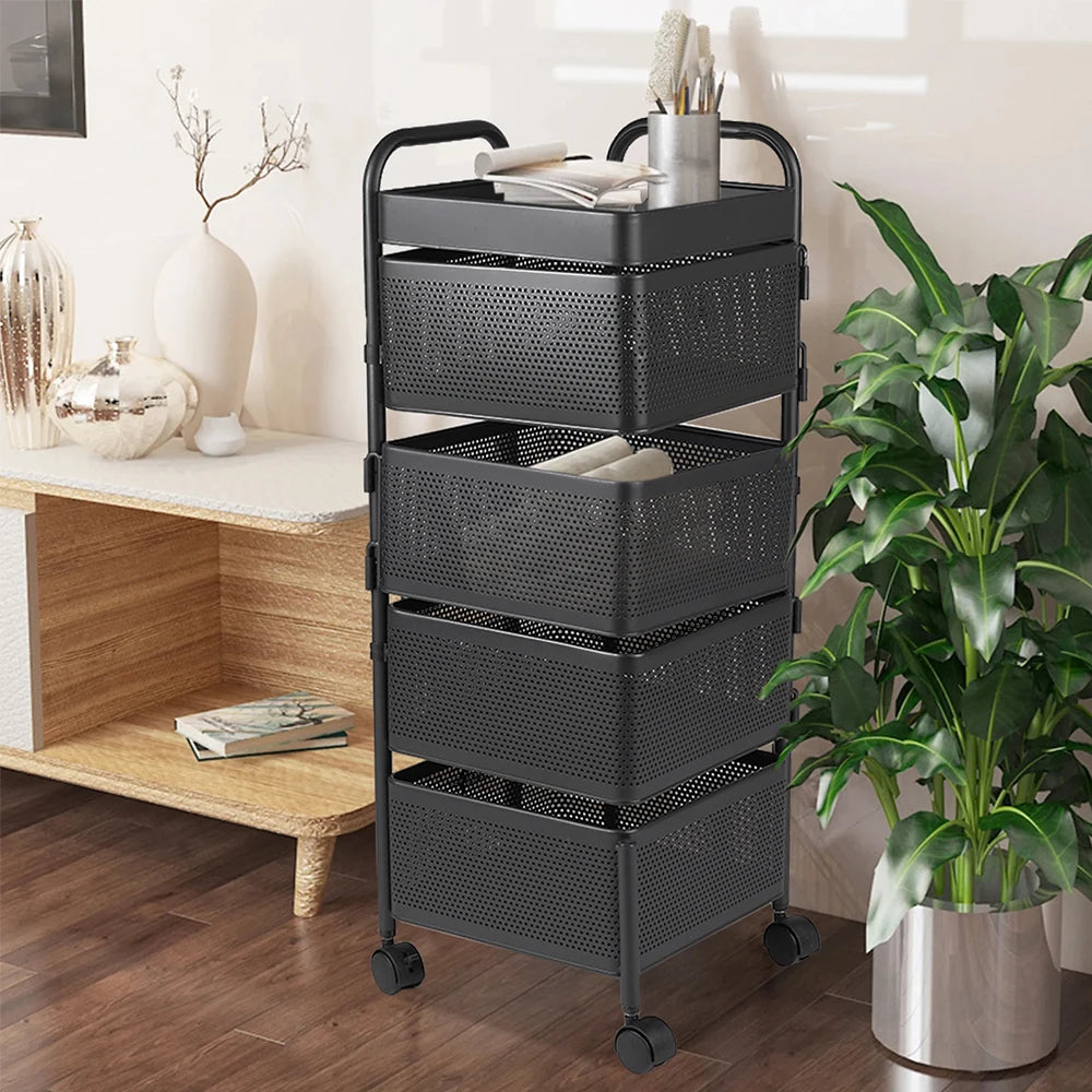 【Lifeideas】Multi-functional Storage Rack Vegetable Basket Removable Rotating Kitchen Shelving Shelf Trolley Furniture Home