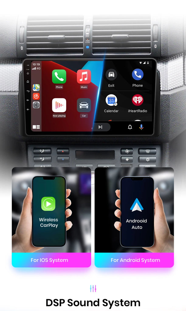 AWESAFE Wireless CarPlay for Apple Android 13 Auto Radio for FIAT 500 Abarth 2007 2008 2009-2015 Multimedia Screen Stereo GPS