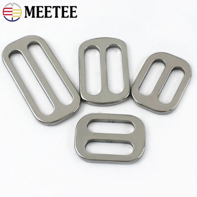 2-10Pcs 20-38mm Stainless Steel Bag Strap Buckles Tri-Glide Slider Ring Buckle Garment Belt Clip Clasp Adjuster Hook Accessories