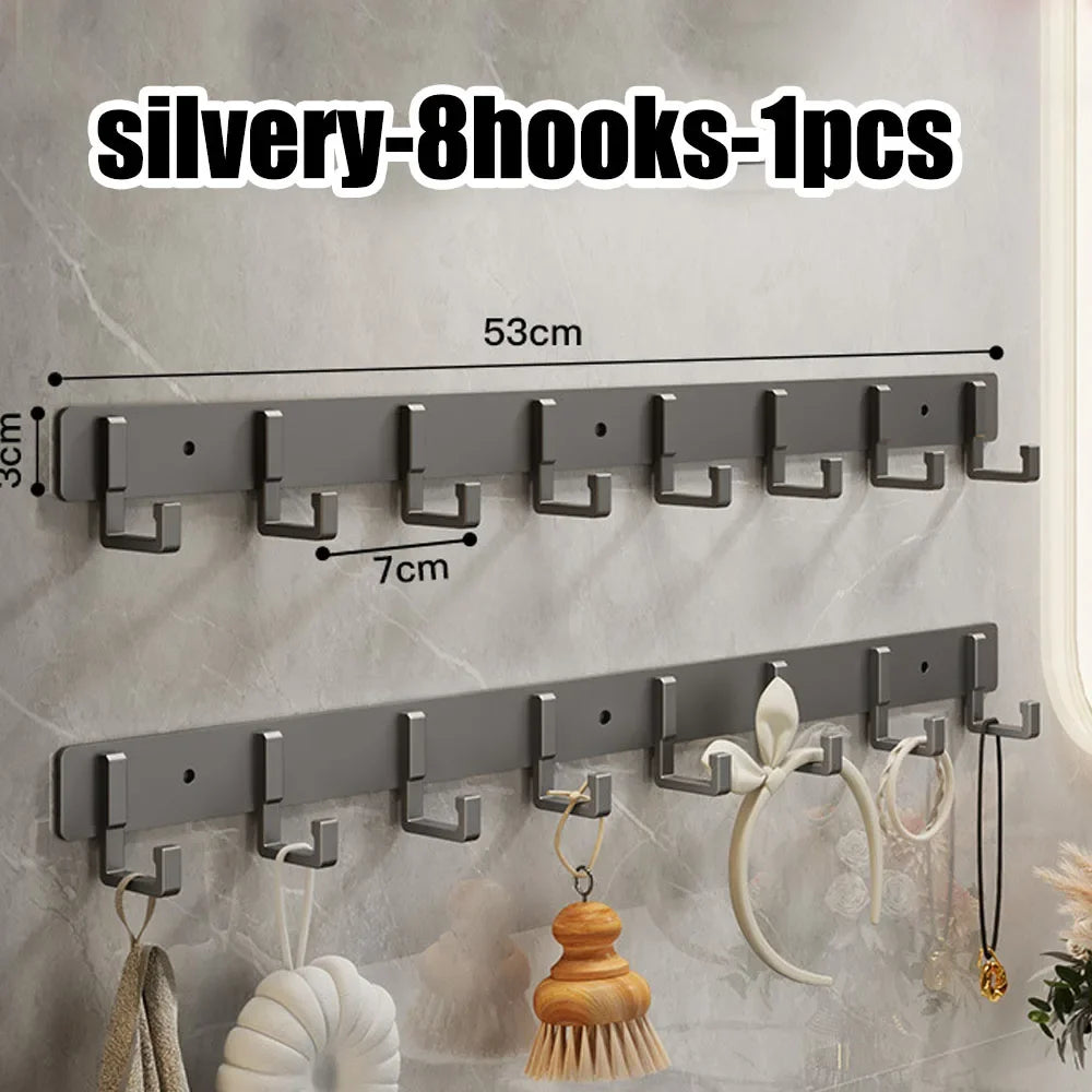 Punch-free wall-mounted living room clothes hanger load-bearing hook towel bathroom wall strong adhesive hanger