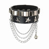 Punk Hip Hop Rock PU Leather Bracelet Unisex Trendy Chain Skull Pentagram Rivet Bracelet Party Jewelry Accessories