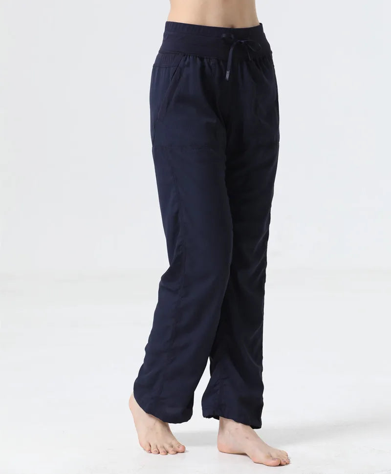 Women's New Folded Yoga Pants Super Soft Loose Micro Horn Fitness Commuter Leisure Sports cropped pants