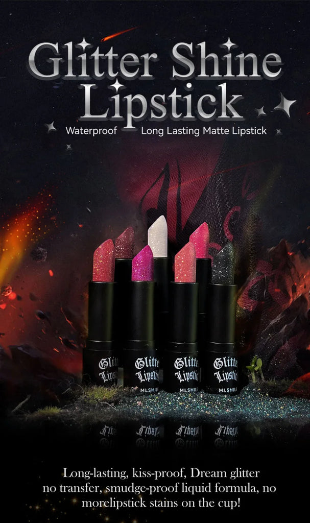 MLSMILE Multi-Color Non-stick Cup Matte Lipstick Flash Lasting Easy Color Diamond Lipstick Dark Halloween Look